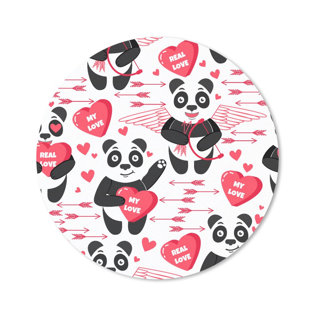 MuchoWow Mauspad Mousepad Panda - Liebe - Beziehung 20x20 cm - Mousepads - Maus Mat - Pad - Mausunterlage - Schreibtischmatte