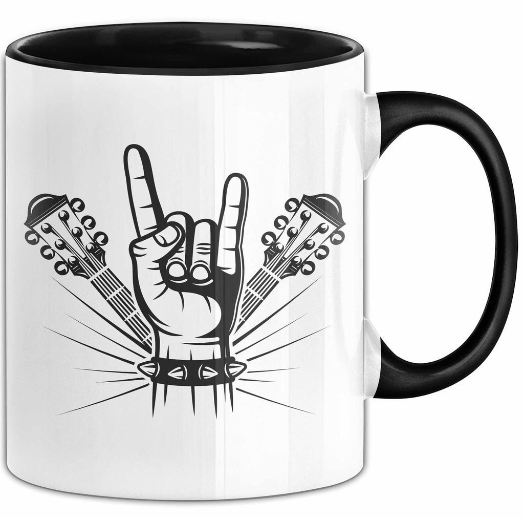 Rock N Roll Tasse Geschenk Rock Fan Geschenkidee Death Metal Kaffee-Becher (Schwarz)