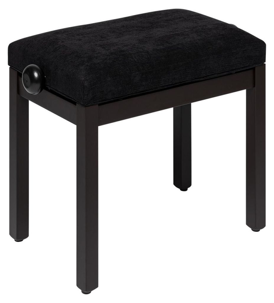 Klavierbank, matt, Farbe Palisander, mit Samtbezug in schwarz