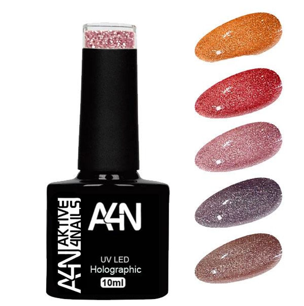 GLITTER FASHION UV Gelpolish 5er Set UV Nagellacke in der Pinselflasche 10ml hochpigmentierte und deckende Farben. Bis zu 4 Wochen schöne Fingern...