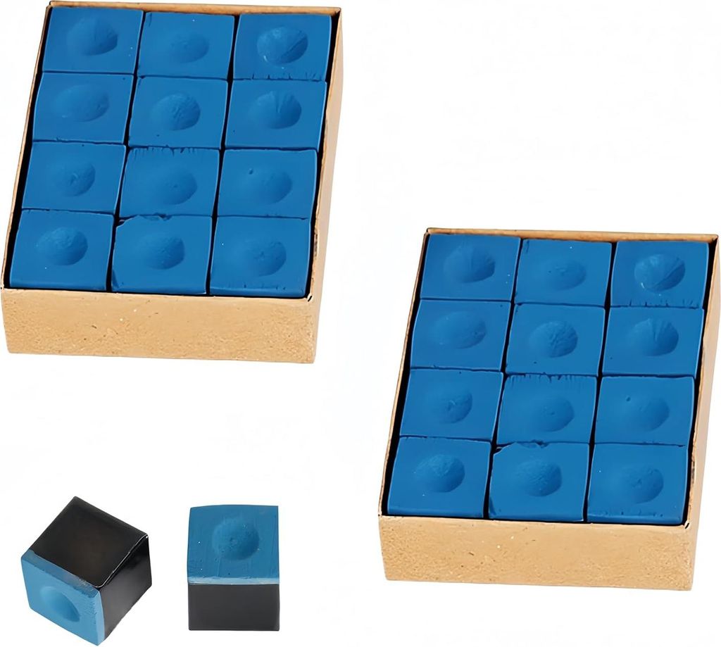 24 Stück Billardkreide für Billardqueue rutschfeste Poolqueue Kreide - Blau - Masterkreide