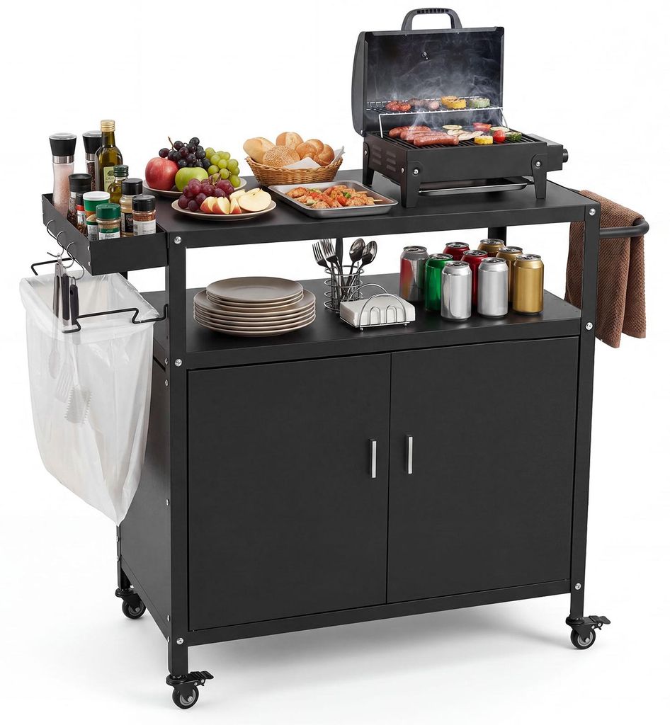 Carrello barbecue da esterno COSTWAY, tavolo barbecue su Immagine del prodotto 