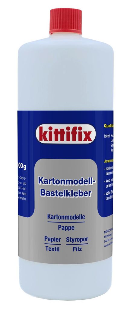 Kittifix Kartonmodell- und Bastelkleber transparent 1000g Produktbild 