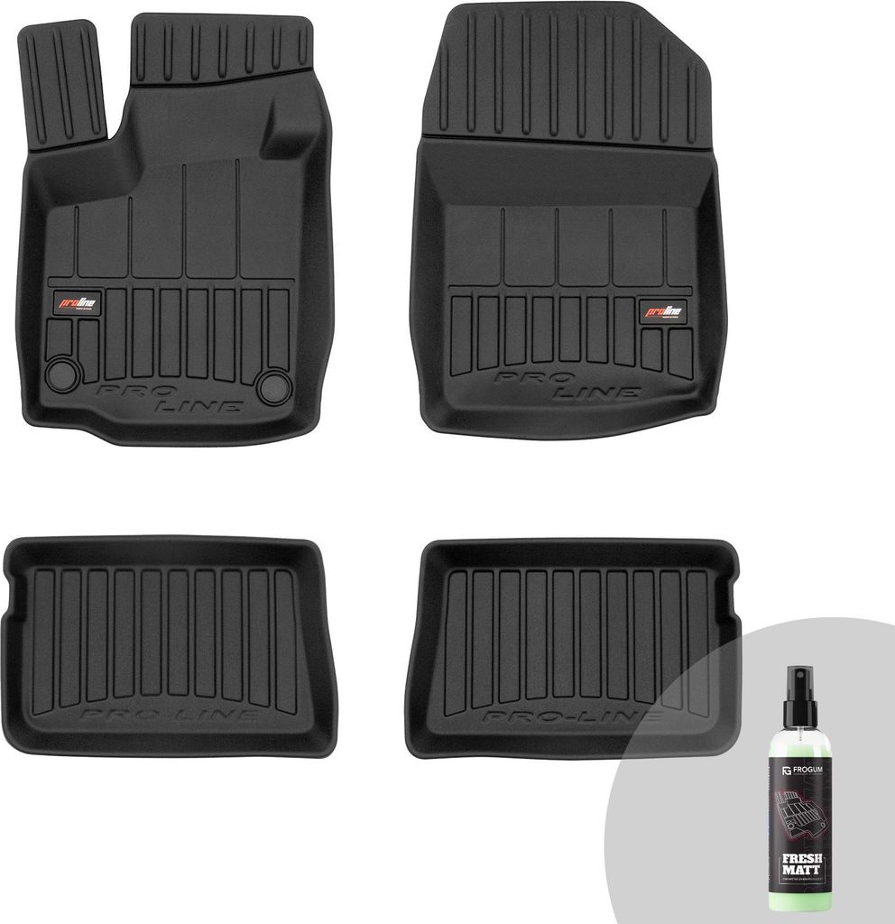 FROGUM ProLine 3D Gummimatten Exklusiven Auto Fußmatten Autofussmatten für Renault Twingo II 2007-2014