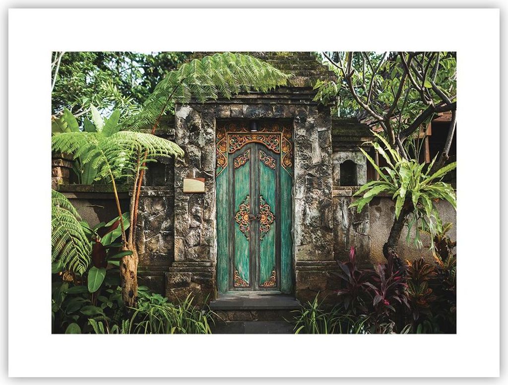 Poster - Poster ohne Rahmen - Tor Tür Grün - 40x30 cm - Wand Bild - Wanddeko - Wandbilder - Kunstposter - Wandposter - Bilder - Kunstdruck - Wand...