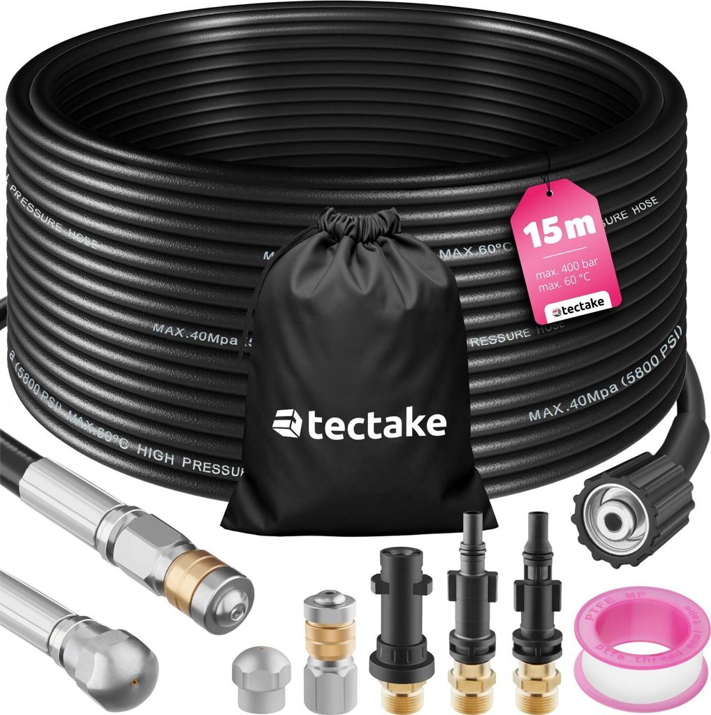 tectake® Rohrreinigungsschlauch-Set 8-teilig, in 2 Größen Produktbild 