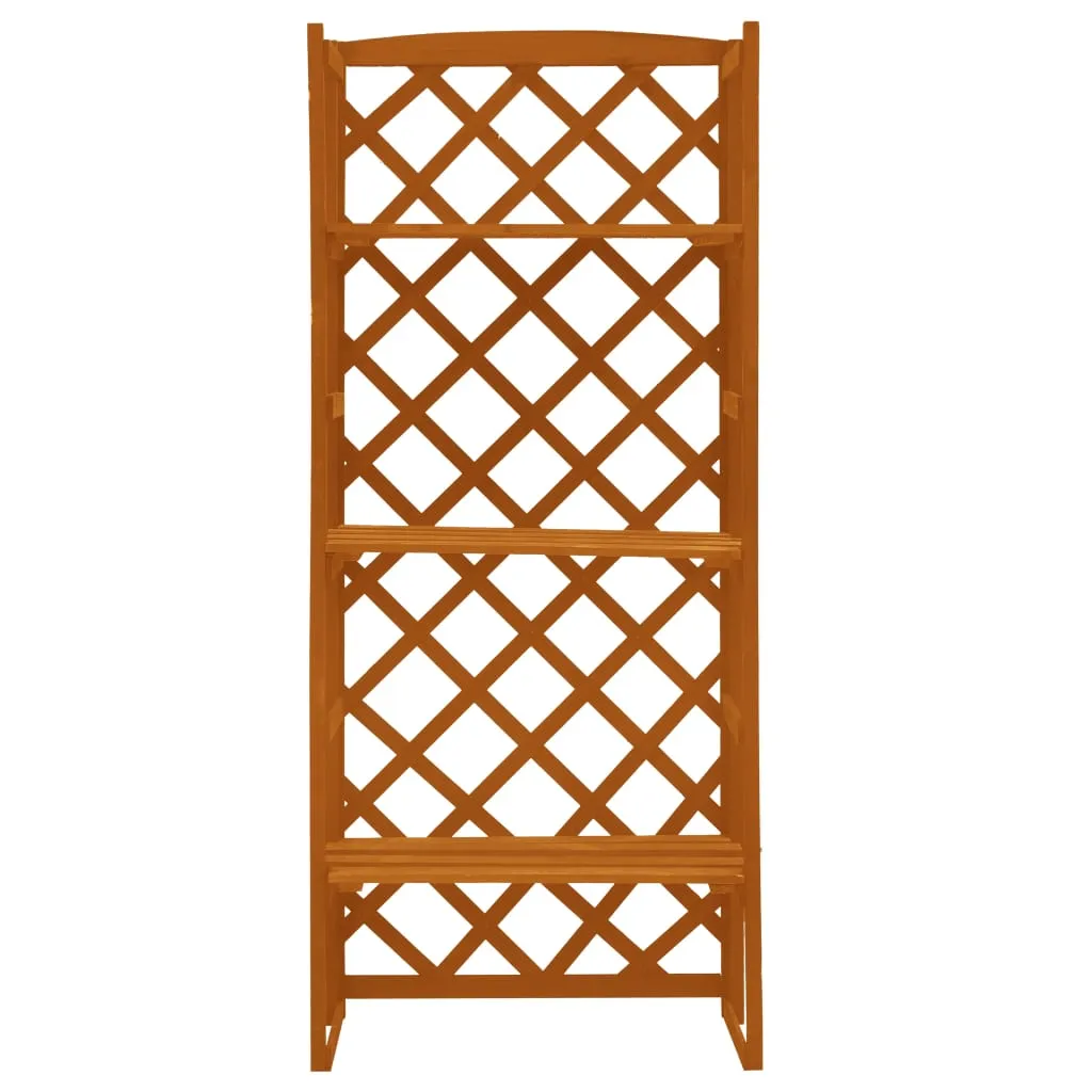Étagère porte-plante avec treillis en sapin orange pour balcon