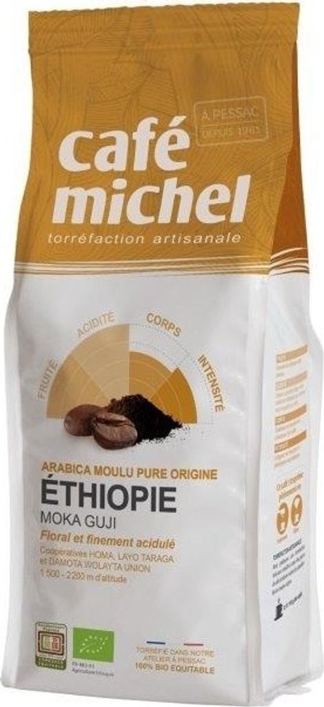 GEMAHLENER ARABICA-KAFFEE 100 % MOKA SIDAMO ÄTHIOPIEN FAIR TRADE 250 g - CAFE MICHEL