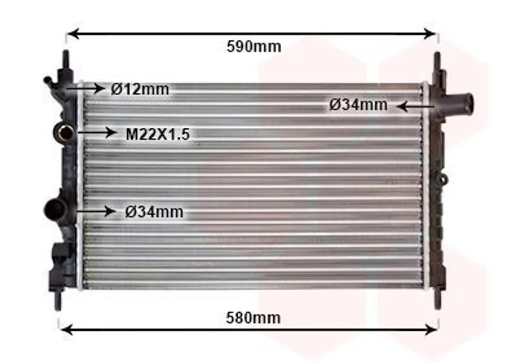 Radiateur moteur neuf pour OPEL Kadett E CC - Pièce Van Wezel 37002150