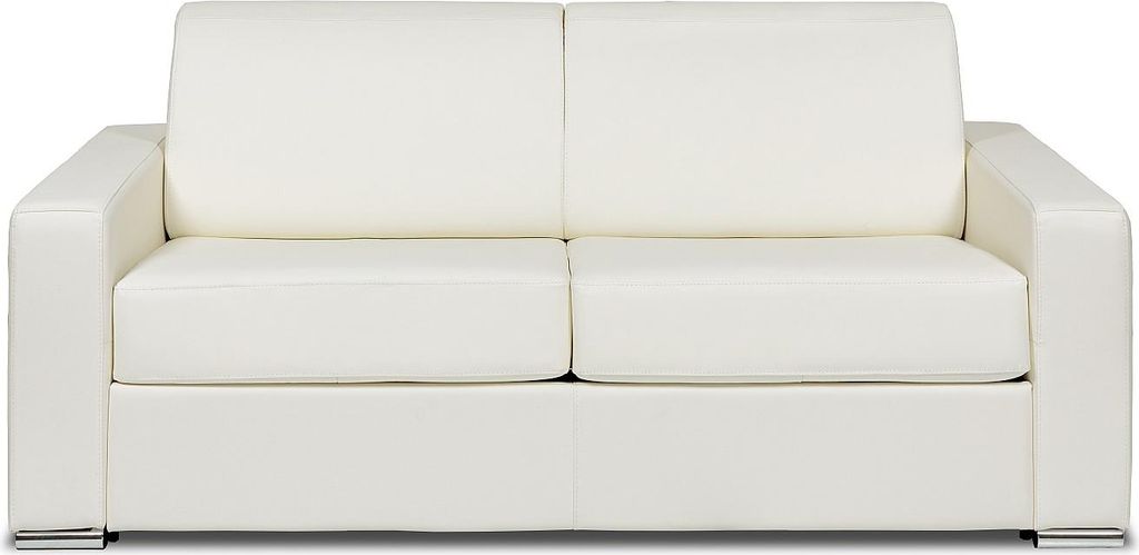 Vente-unique Calito, Sofabett, Wohnzimmer, Weiß, 3 Sitz(e), Weiß, Leder