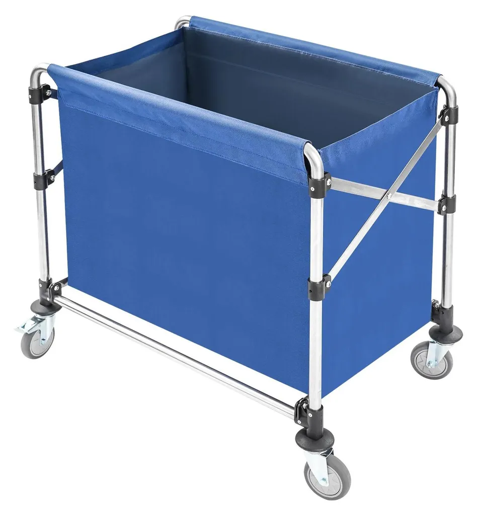 Chariot à linge 87x52x78 cm pliable en Oxford bleu ultra résistant