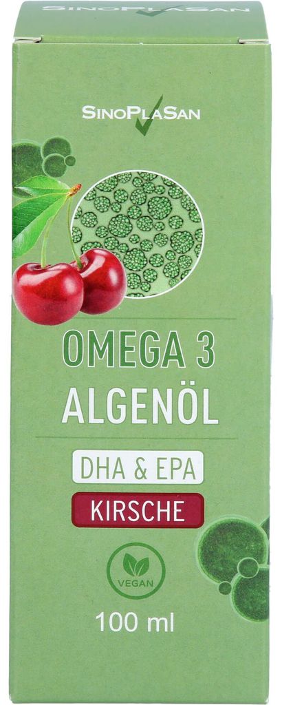 SinoPlaSan Omega 3 Algenöl DHA + EPA Lösung Kirsche, 100 ml Tropfen