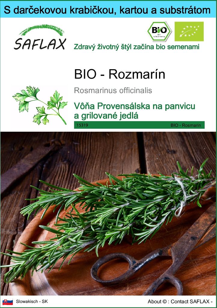 SAFLAX Darčeková sada - BIO - Rozmarín - Rosmarinus Obrázok produktu 
