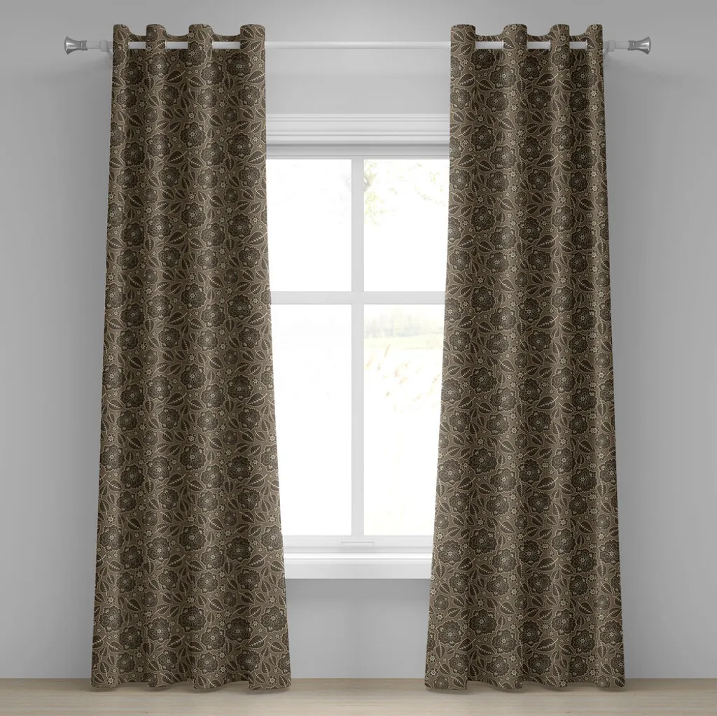 Rideau occultant décoratif marron taupe pour masquer vis-à-vis 280x245 cm