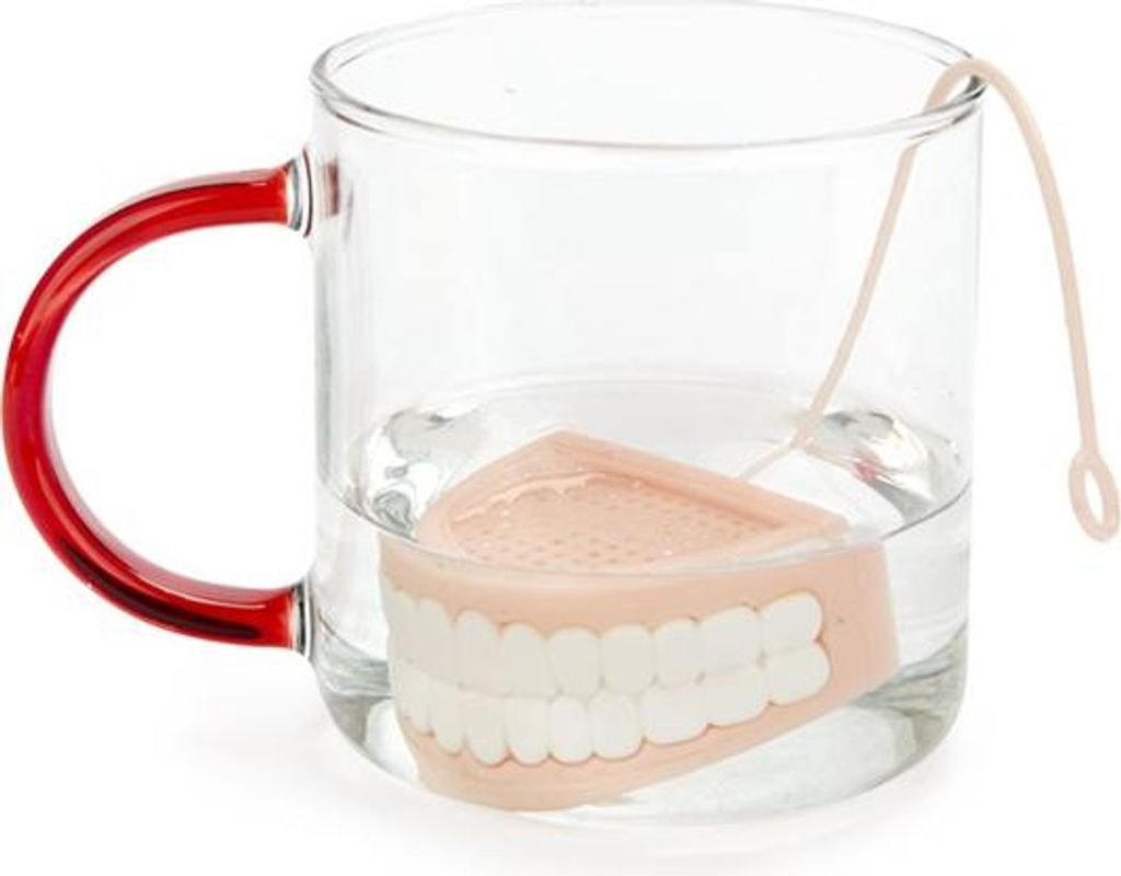 Tee-Ei, falsche Zähne, als Geschenk, lustig für eine Tasse