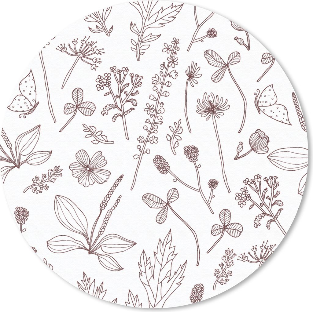 MuchoWow Mauspad Mousepad Pflanzen - Muster - Blumen 30x30 cm - Mousepads - Maus Mat - Pad - Mausunterlage - Tischunterlage - Schreibtischmatten