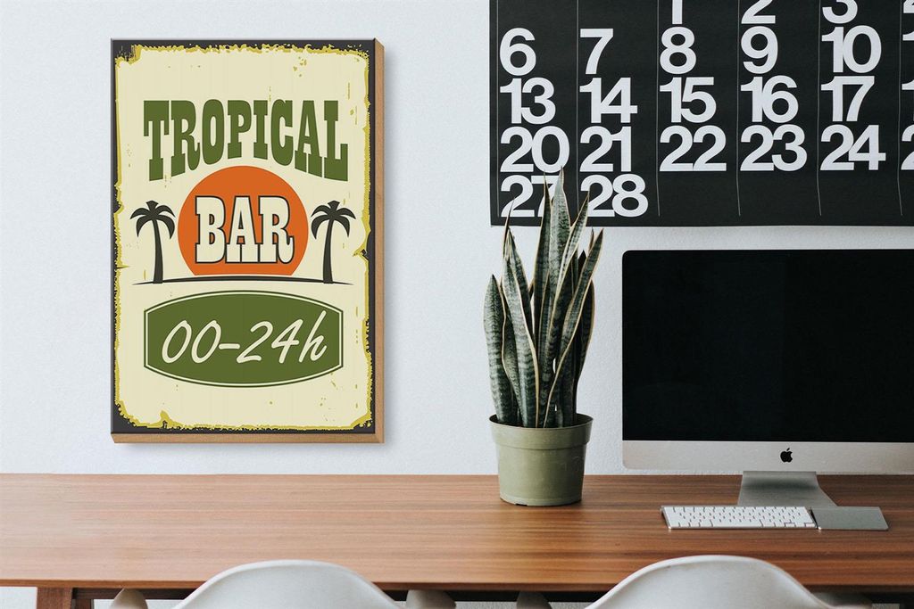 Dřevěná cedule Alkohol 20x30cm Tropical Bar 00 - 24 h Obrázek produktu 4