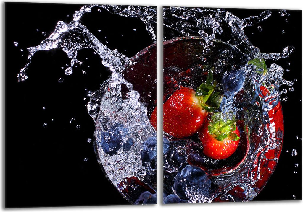 Glas-Herdplattenschutz 2x40x52 Erdbeeren