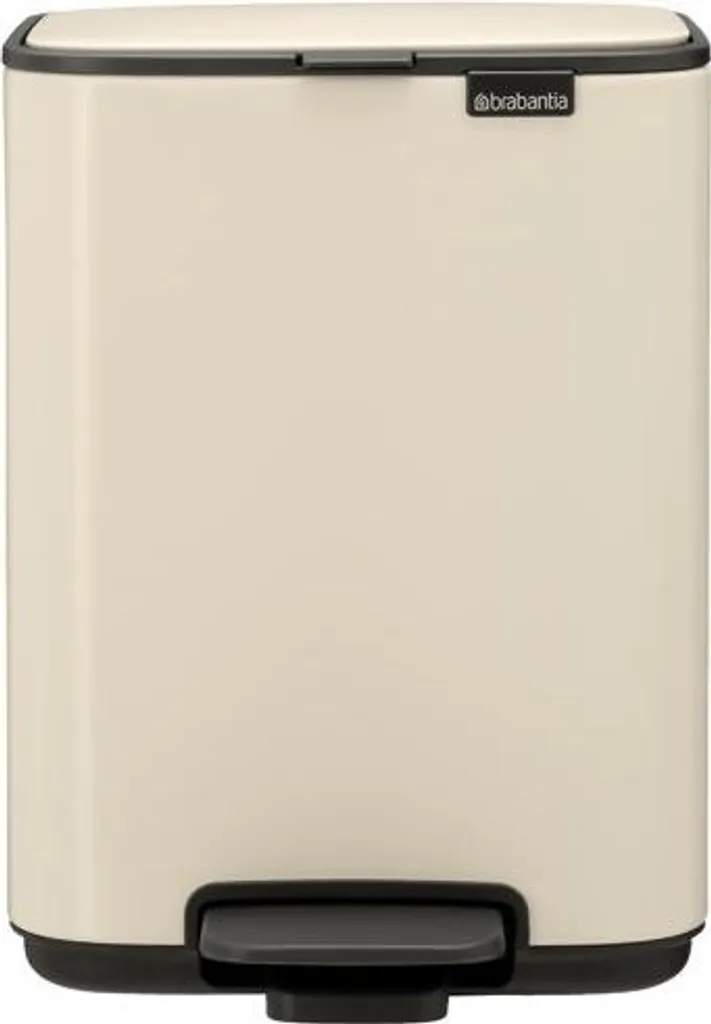 Brabantia Bo Poubelle à Pédale 4L Beige avec Ouverture Douce Silencieuse