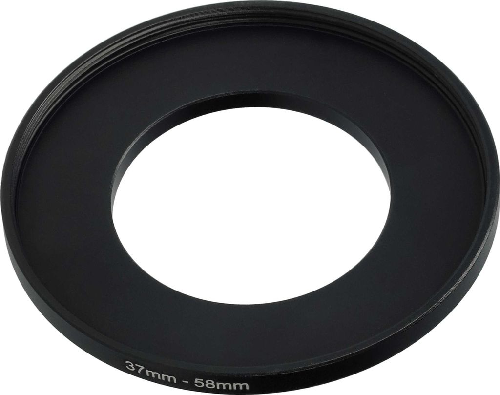 vhbw Step-Up-Ring Adapter 37mm - 58mm für Kamera Objektiv - Filteradapter, Metall Schwarz
