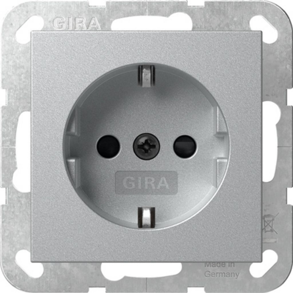 GIRA Steckdose SCHUKO 445326 SH System 55 F Alu Produktbild 