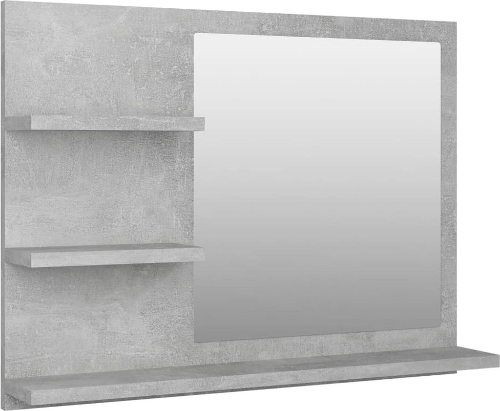 vidaXL Miroir de salle de bain gris béton 60x10,5x45 cm Image du produit 