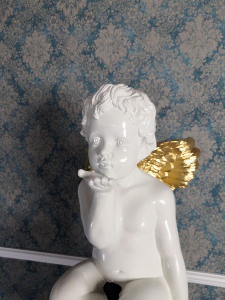 Engel Globus Figur Skulptur Skulpturen Design XXL Deko Dekoration 75cm Statue