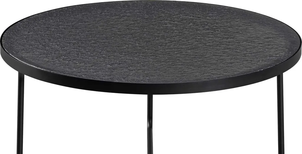 Table basse Melia design noir et verre - Set de 2 formats modulables