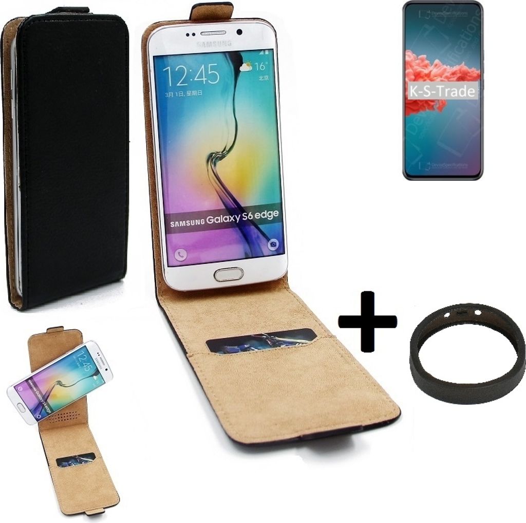 K-S-Trade TOP SET Handy-Hülle kompatibel mit Xiaomi Redmi Note 9 5G 360° Flipstyle Schutz-Hülle Smartphone Tasche schwarz + TPU Bumper, Case Hülle