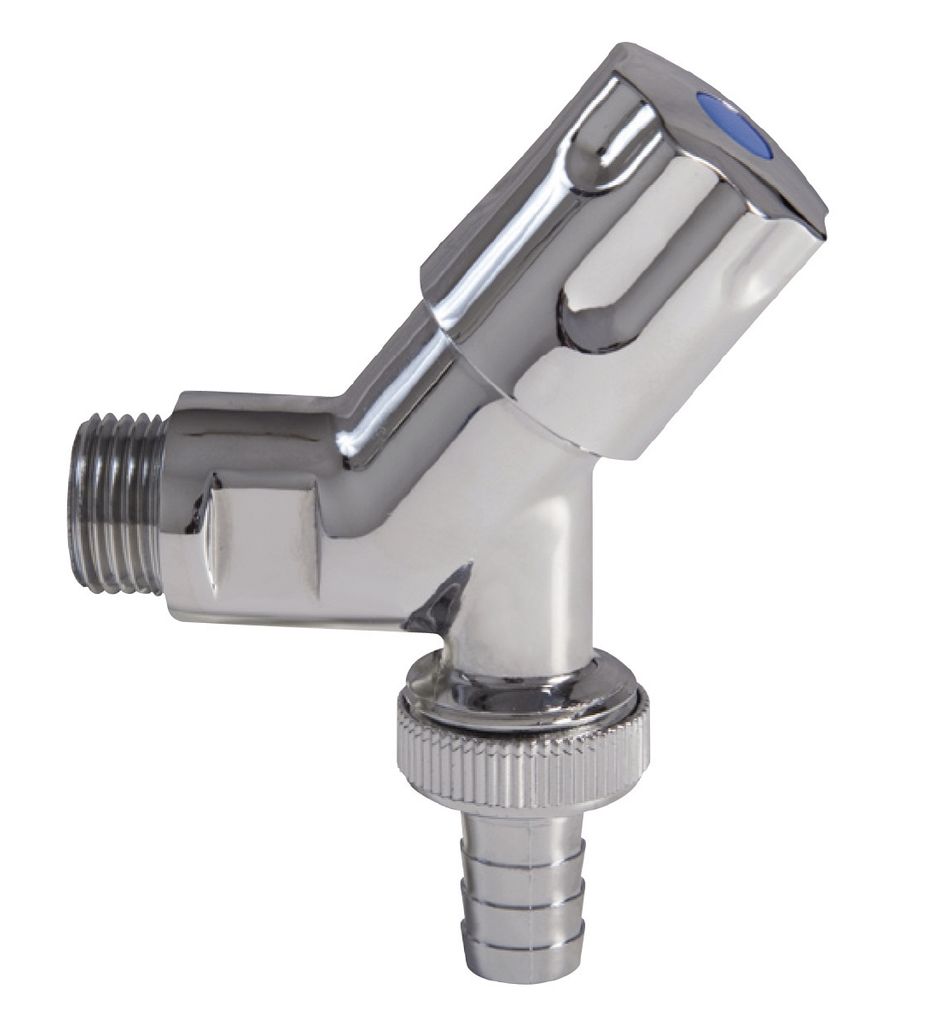 Sanitop Auslaufventil 1/2" Acrylgriff verchromt