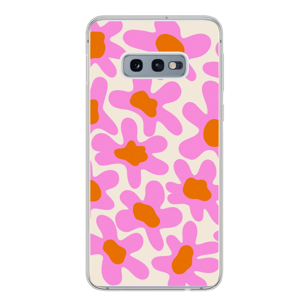 MuchoWow Handyhülle Schutzhülle Hülle für Samsung Galaxy S10e Blume - Rosa - Muster Silikon Softcase Handy Hülle - Handy - Geburtstag Teenager