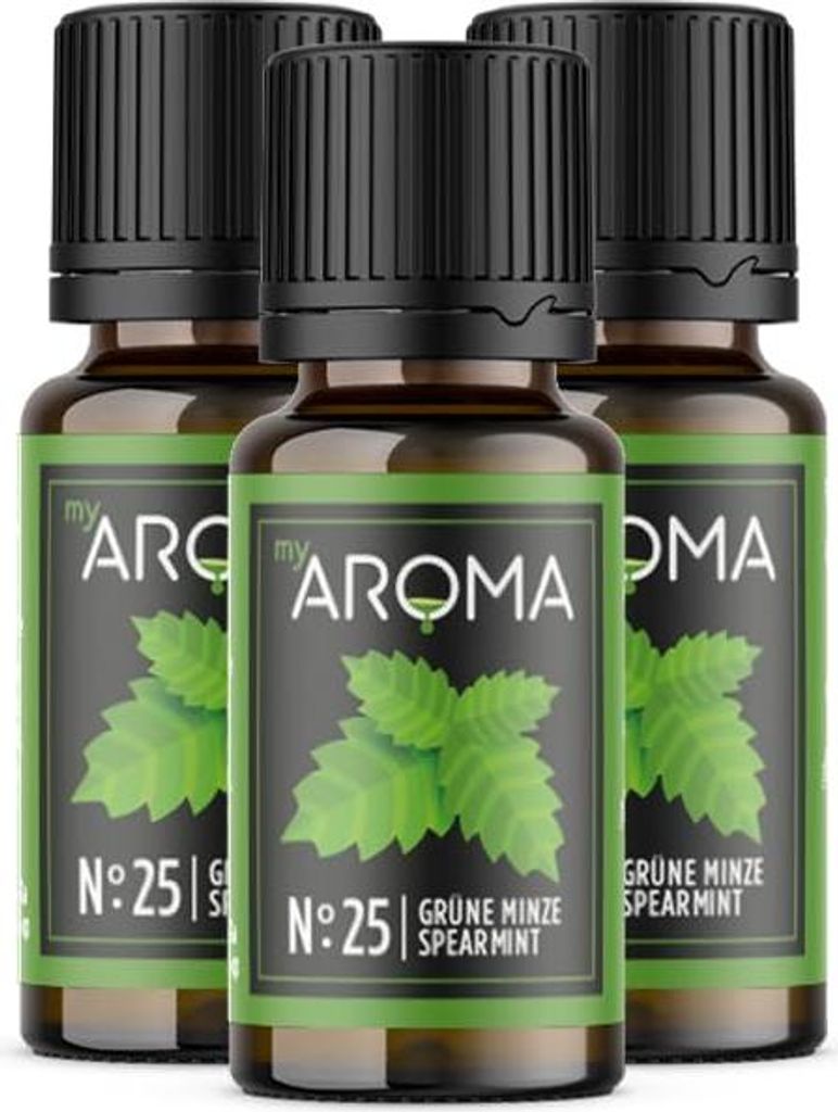 myAROMA Flavour Drops – Grüne Minze, 3x10ml, Zuckerfrei, Produktbild 