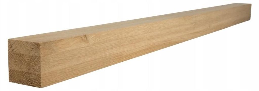 Kantholz - Eichenholz - 6 x 6 x 100 cm - Scharfe Kanten - Für Geländer, Treppen, Möbel - Holzpfosten