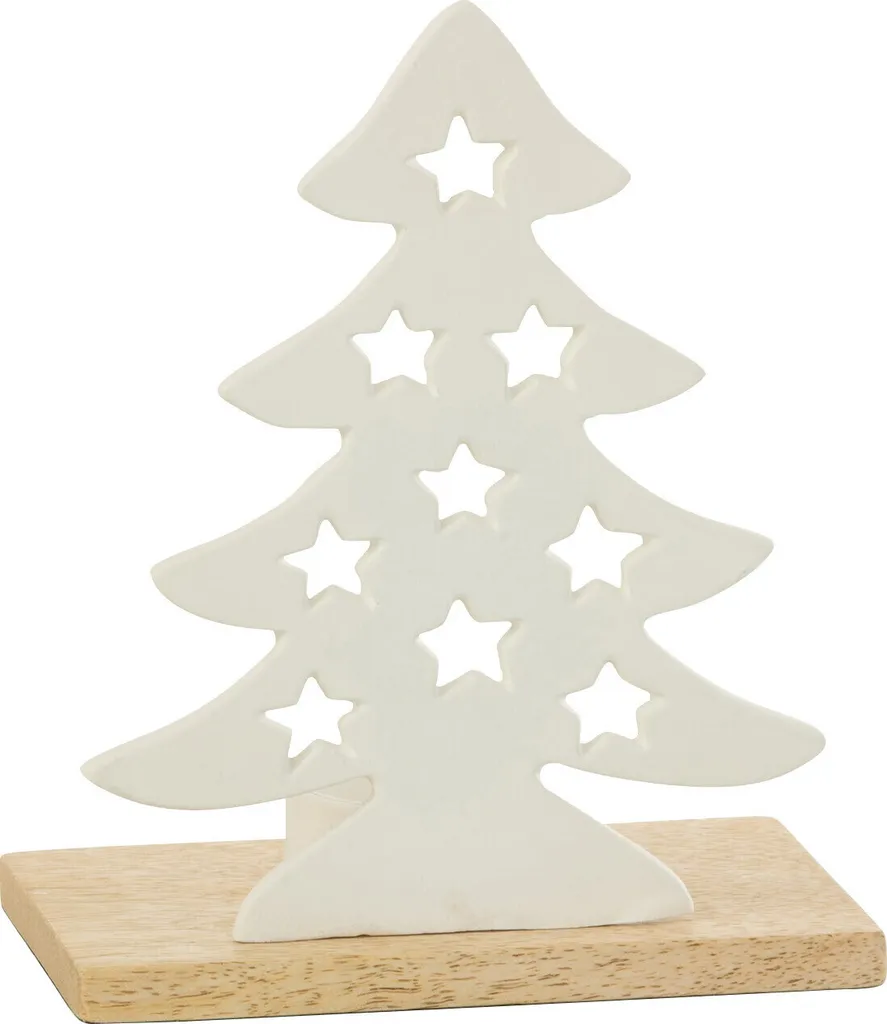 Décoration de Noël : Porte-bougie Sapin Blanc pour Ambiance Scandinave