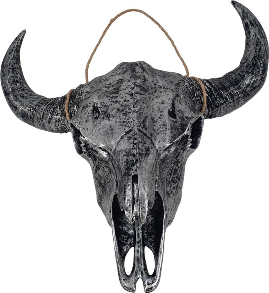 Büffelschädel mit Kordel altsilber
