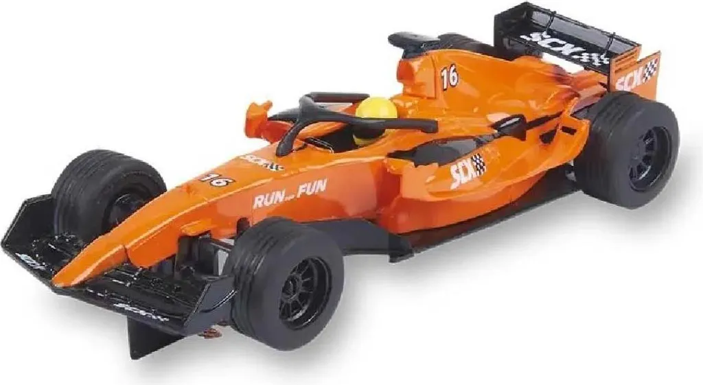 Voiture de Circuit F1 Scalextric Orange Haute Vitesse avec Grip Optimisé