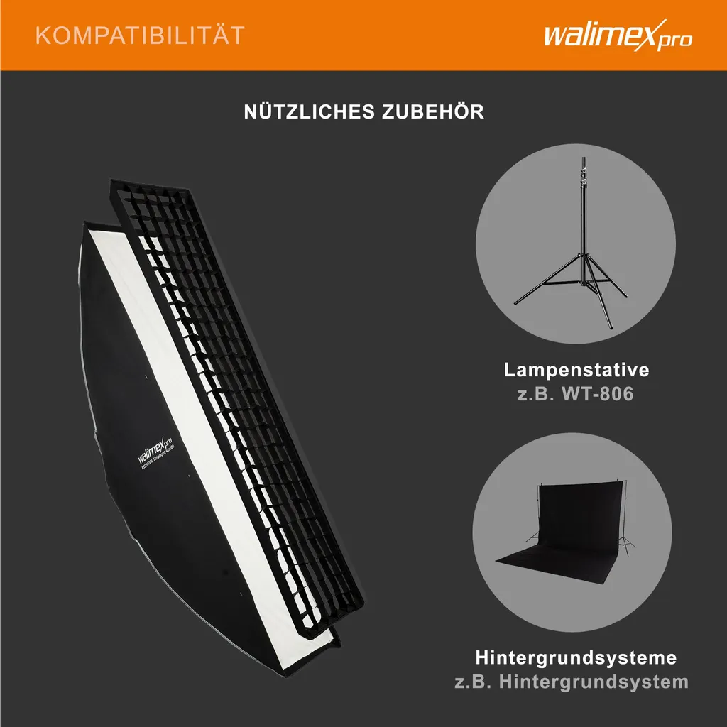 Walimex pro Softbox Essential Striplight 40x180 - Illuminazione Studio Pro - 12