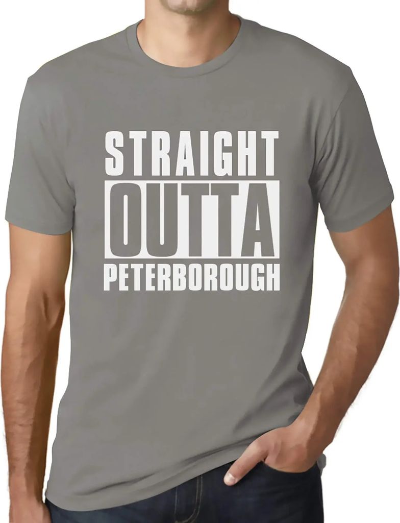 Herren Grafik T-Shirt Direkt aus Peterborough – Straight Outta Peterborough – Öko-Verantwortlich Vintage Jahrgang Kurzarm Lustige Druck Geburt...