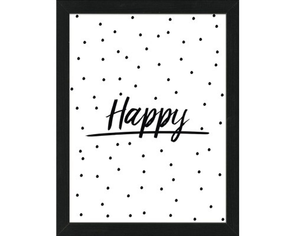 Bild happy gerahmt 35x45 cm mit weißem Hintergrund und Produktbild 