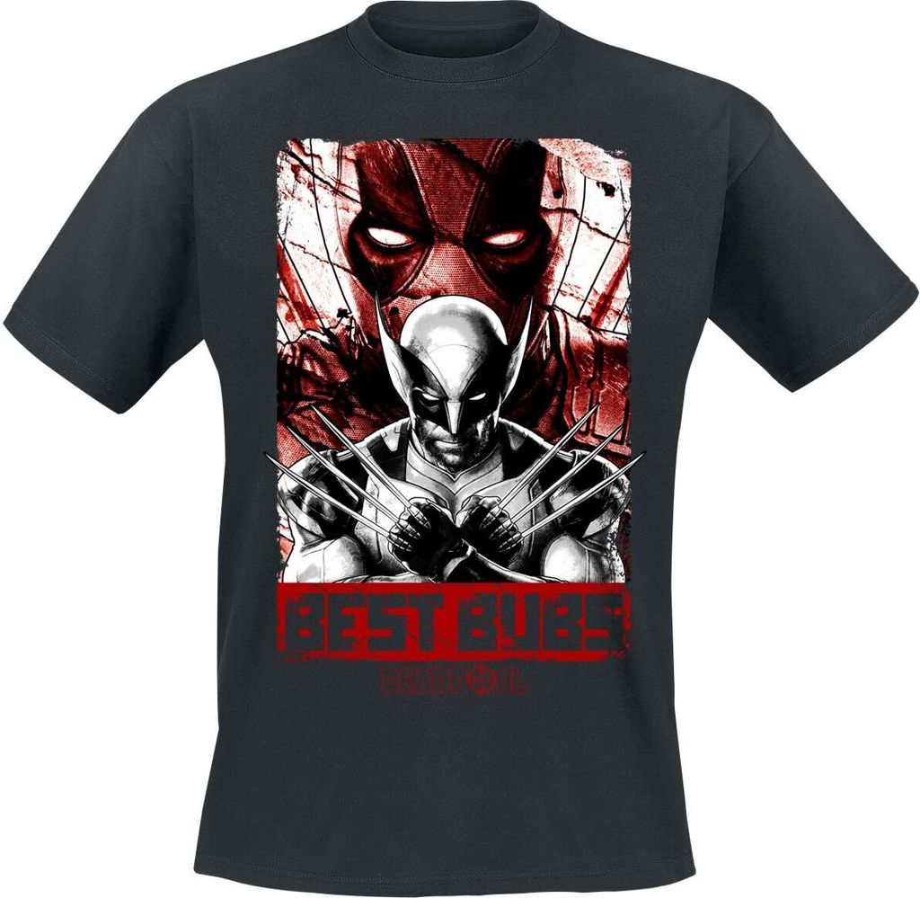 Deadpool T-Shirt Herren Deadpool And Wolverine - Best Bubs schwarz M