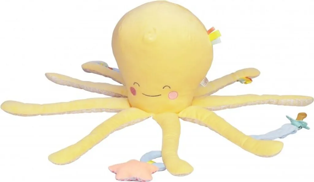 Pieuvre multifonctionnelle Happy Sea Yellow - Peluche Réversible Jaune