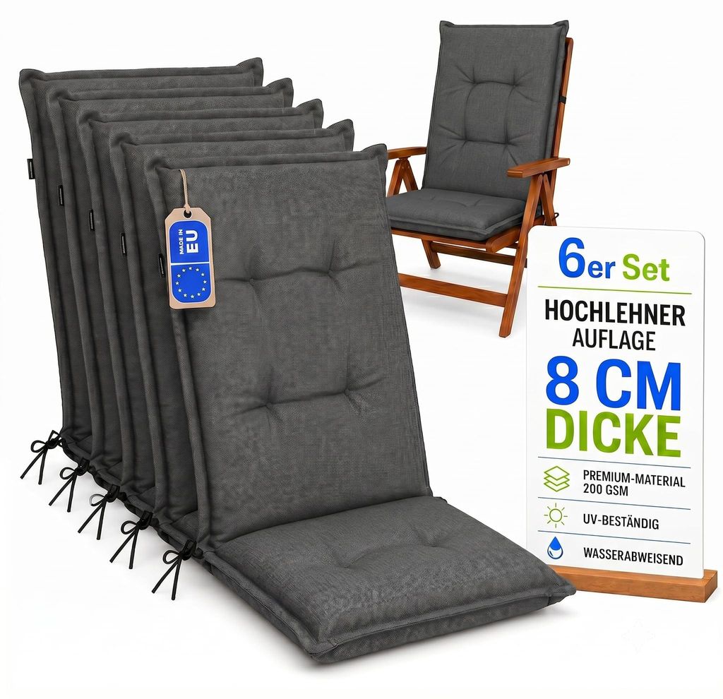 Vankúše24 - 6x vankúš s vysokým operadlom 120x50x8 cm | Obrázok produktu 