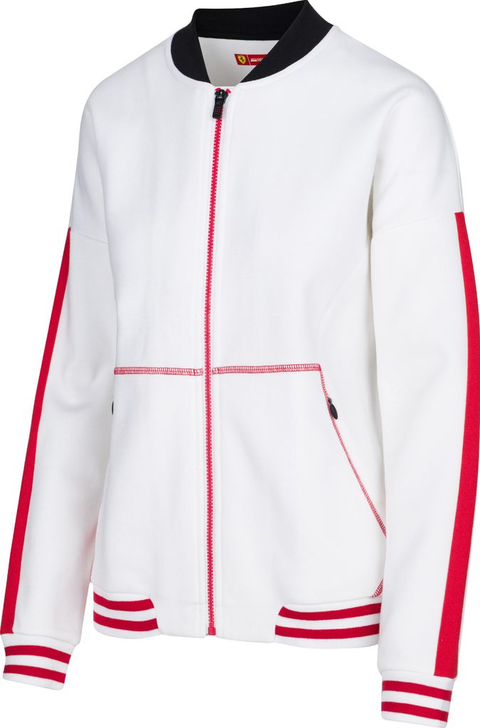 Frauen Ferrari Red Team Sweatshirt mit Reißverschluss weiß Größe: XL
