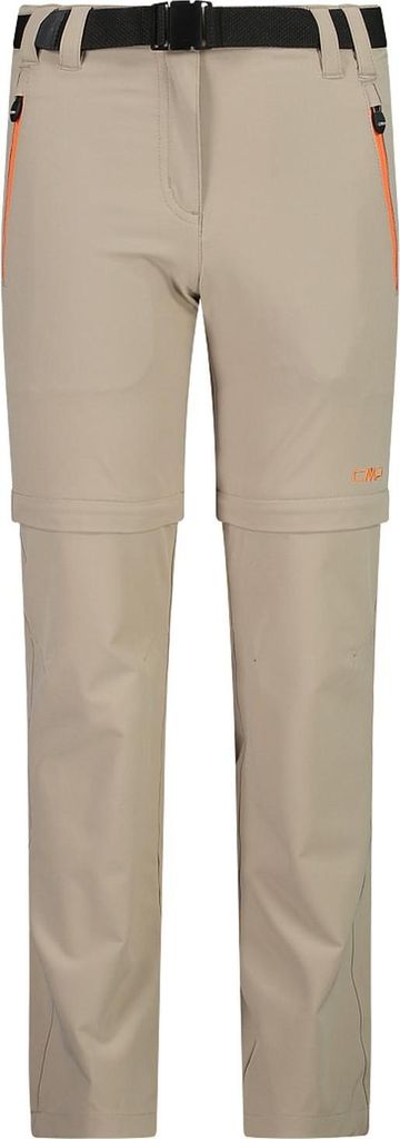 CMP Mädchen Zip Off Stretch Hose mit Gürtel und Dry Function beige 116