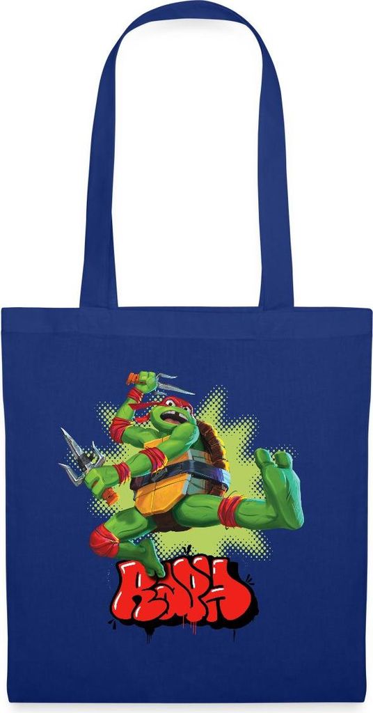 Spreadshirt TMNT Mutant Mayhem Mit Turtle Raph Stoffbeutel, One size, Royalblau