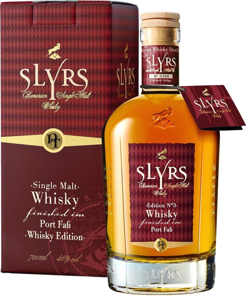 Slyrs Bavarian Single Malt Whisky | Port Cask Finishing | 0,7l. Flasche in Geschenkbox