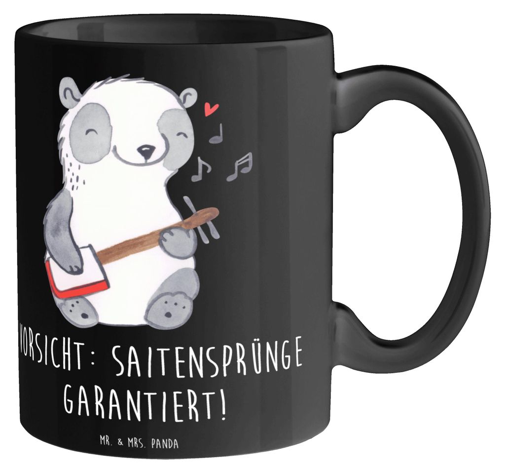 Mr. & Mrs. Panda Becher Shamisen Abenteuer - Schwarz - Geschenk, Kaffeebecher, traditionelle Musik, Pott, Musiker, Saiteninstrument, Lernen, Tasse,...