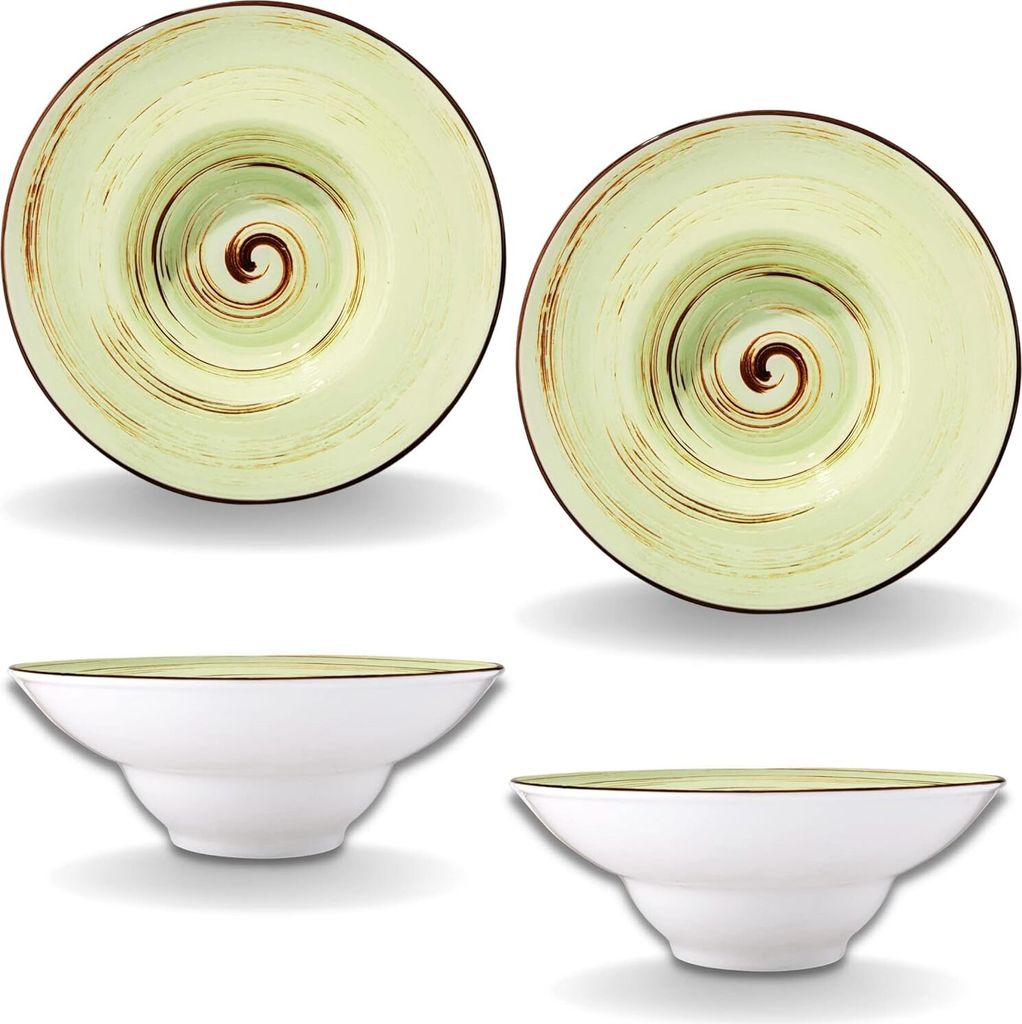 Wilmax Tiefer Teller 22.5 cm 1100 ml Pistazie Porzellan 2er Set WL-669123/A2