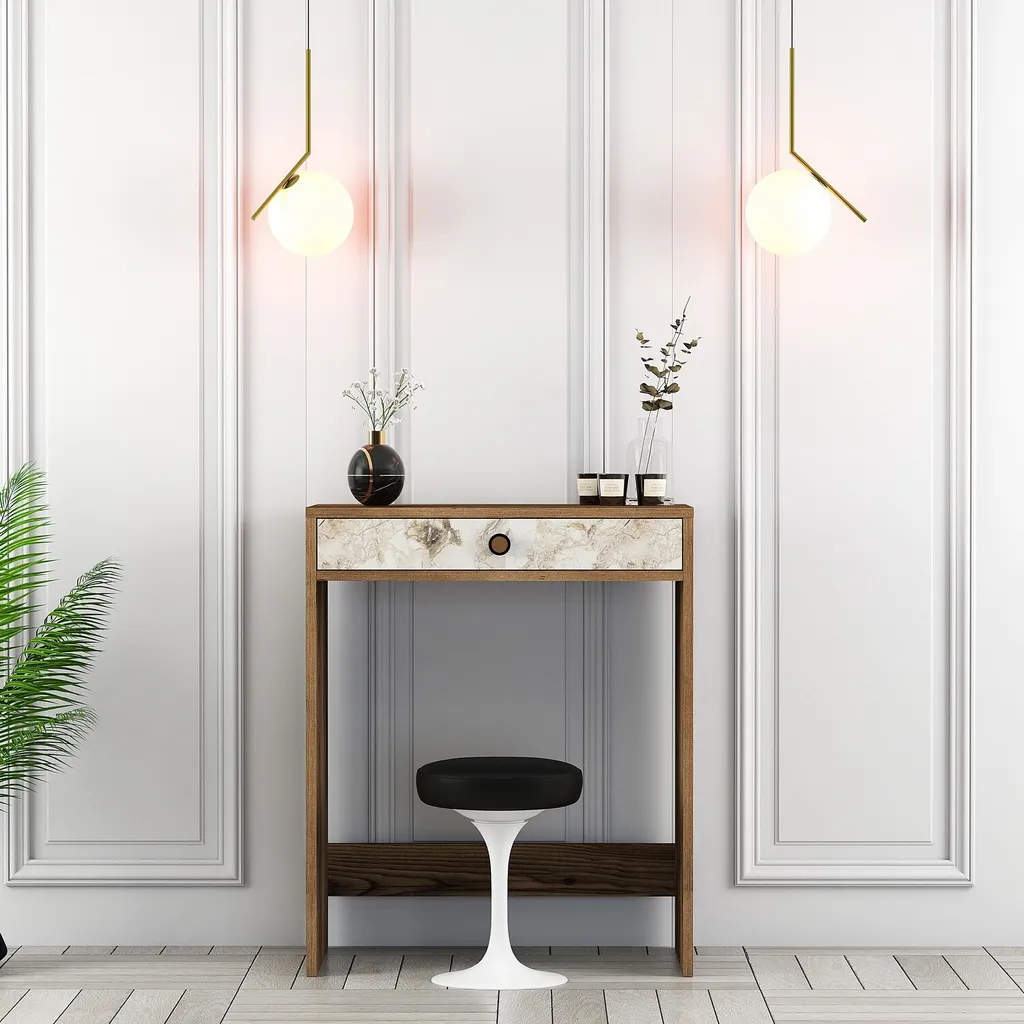 Toeletta Lisbona Skye Decor: Eleganza Noce e Bianco Effetto Marmo