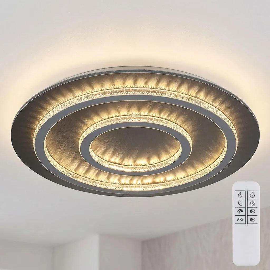 Plafonnier LED Anthracite à Cristaux D 55 cm avec Intensité Variable - 2